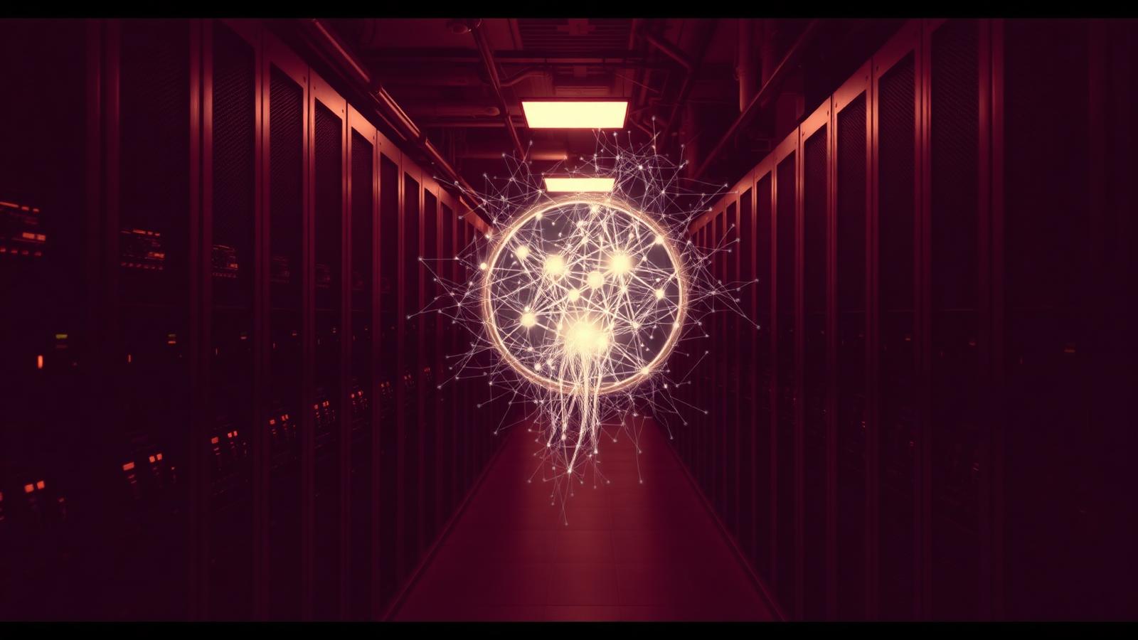 Servidor de data center com holograma de rede neural
